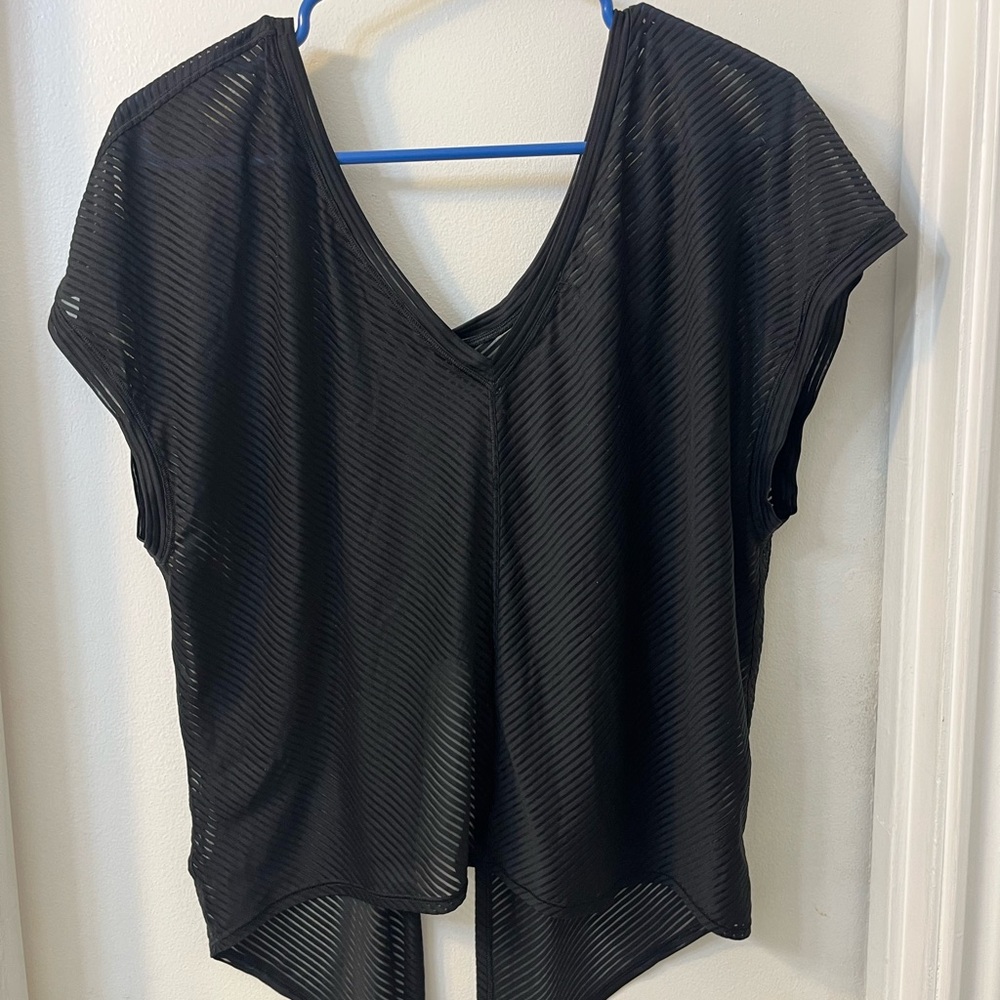 Black V-Neck Women Top